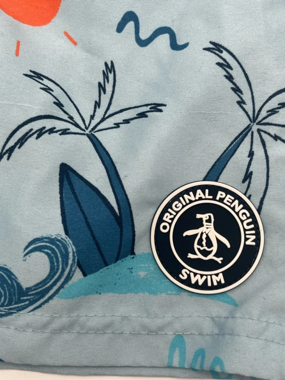 Boys Blue Penguin beach Swim Shorts & lands end Board Shorts Tropical coastal L